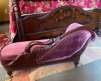 Child Size Antique Victorian Fainting Couch-Chaise Lounge