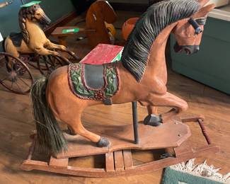 Vintage Wooden Rocking Horse