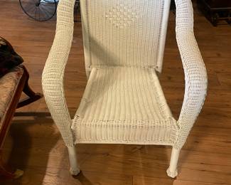 White Wicker Armchair