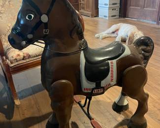 Vintage MOBO Bronco Bouncy Metal Horse 