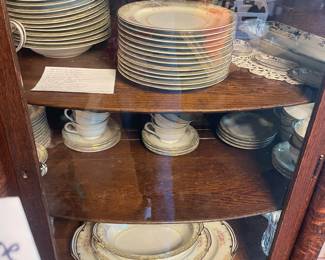 Vintage Rose China Occupied Japan - 12 Place Setting Plus Covered Serving Bowl, 2 Platters and Creamer and Sugar Bowl