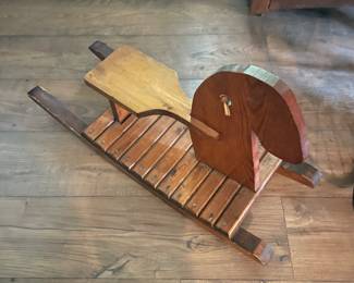 Vintage Wooden Rocking Horse