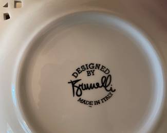 Tiffany Brunelli Reticulated Lattice Edge Dinner Plates Magnolia Italy
