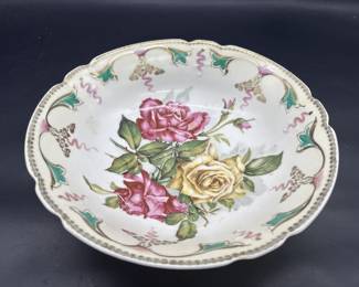 Porcelain 10in Bowl w/ Roses
