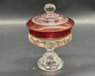 Vintage Ruby Crown by Colony Wedding Bowl w/ Lid