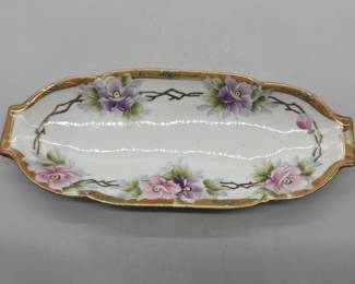 Antique Nippon Hand Painted Celery Dish