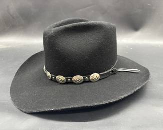 Stetson Italian Black Cowboy Hat, Size 6 7/8 R