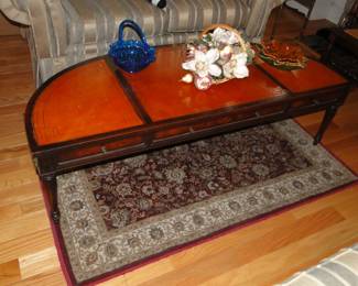 Mahogany half moon coffee table 55x22
