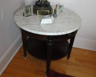 Marble top round table