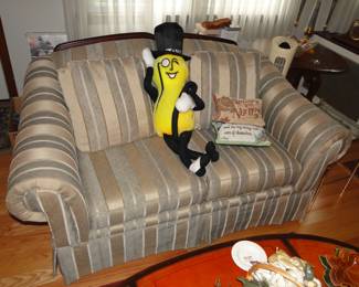 Large stuffed Mr. Peanut, Loveseat 63x37"