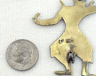 Another view of the delightful sterling silver and enamel brooch in the form of a Thai / Siam dancer