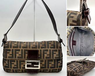 More views of the Fendi Zucca Baguette Classic Print Fendi Monogram bag, authenticated by Entrupy