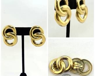 Vintage Givenchy gold tone clip earrings