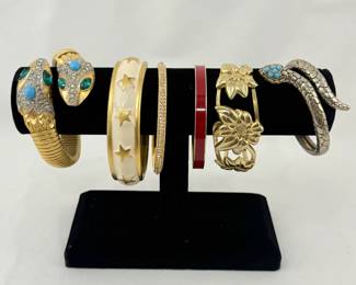 Costume jewelry bracelets - snakes, stars and sleek flowers