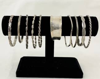 Vintage sterling silver bracelets – bangles and cuffs