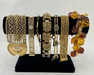 Fabulous costume jewelry including a big selection of bracelets at this Winnetka estate sale!