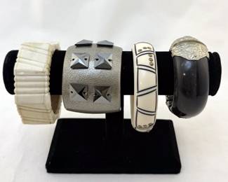 Statement bracelets from the fresh vintage jewelry at this Winnetka estate sale
