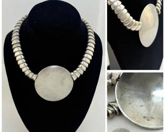 Vintage signed Ben-Amun silver tone necklace