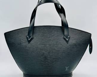 Vintage Louis Vuitton black Epi leather Saint Jacques handbag. Authenticated with Entrupy.