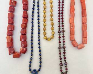 Natural stone, glass, enamel, beaded necklaces of all sizes and colors