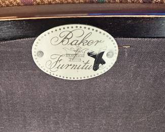 The label on the Baker Furniture chairs.