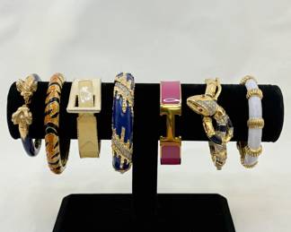 Brilliant bracelets from Stannaro, Kenneth Jay Lane, Jomaz 2006 (Joseph Mazer), and 316L S. Steel