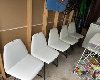 Six Design Within Reach modern style white chairs