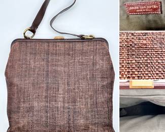Dries Van Noten wool and linen handbag