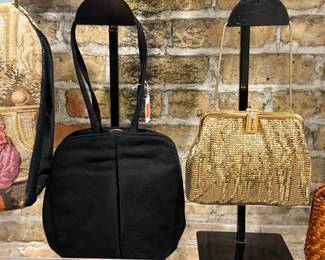 Closeup of some of the vintage handbags available