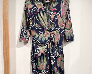 Gretchen Scott black with floral print dress, size M