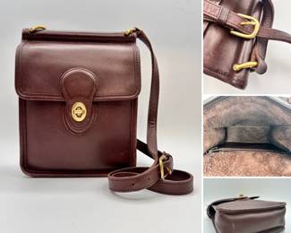 More views of the Coach vintage Murphy crossbody bag in brown leather, authenticated by Entrupy