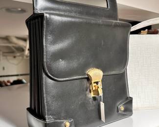Vintage black leather handbag
