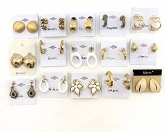 A selection of earrings from Trifari, Napier, Monet, Avon