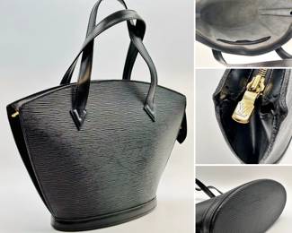 Another look at the vintage Louis Vuitton black Epi leather Saint Jacques handbag. Authenticated with Entrupy.