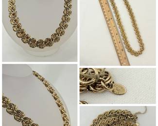 A beautiful Erwin Pearl gold tone chainlink necklace