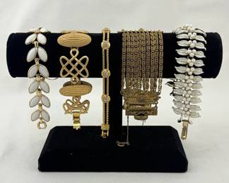 Fabulous bracelets by Trifari, Monet, Swarovski, Indo Craft, and Coro