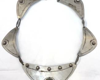 A stunning vintage silver modernist / tribal style necklace