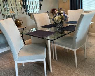 4 Glass Dining Room Table Chairs