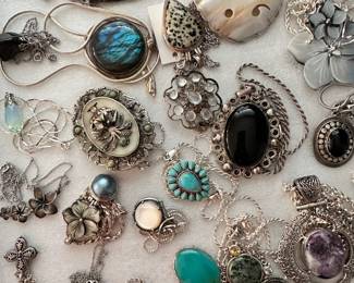 Just some of the sterling silver and natural stone pendant necklaces you can choose from!