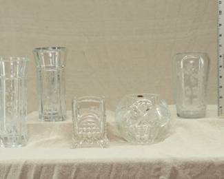 Cut crystal glass vases