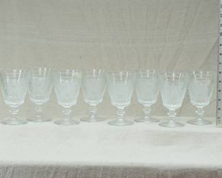 Sandwich Pattern Elegant Glass of the Depression Era Wine Goblets