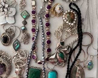 Wait there's even more sterling silver with enameled or natural stone pendant necklaces you can choose from!