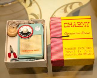 Vintage Charmy Germanium Radio in its original box, appears to have never been used!