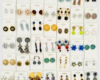 Fashion earrings from hoops to AB crystals, rhinestone dangles to silver tassels, enameled buttons to natural stones