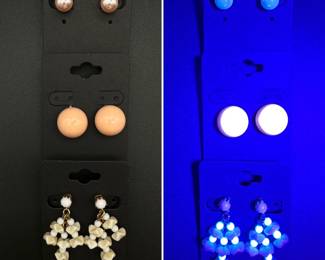 Some fun vintage and retro earrings that also glow under black light!