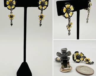 Ben-Amun enamel flower dangle earrings