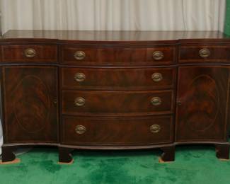 Vintage Mahogany Sideboard with Gorgeous Mahogany Crotch Graining on the Drawer Fronts