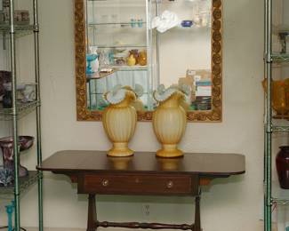 Lovely Large Gold Gilt Mirror and a Drop Leaf Console Table that was Made in England.