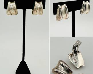Weiss sterling silver clip earrings