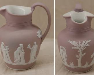 More views of the Wedgewood lilac dip jasperware 'muses' pitcher
